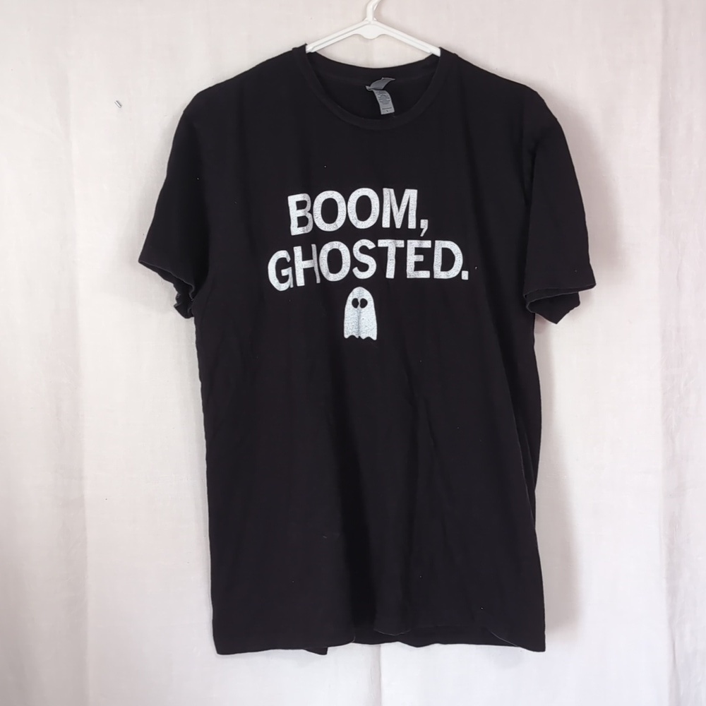 Next Level Apparel Black Boom Ghosted Short Sleeve Tee Size Large